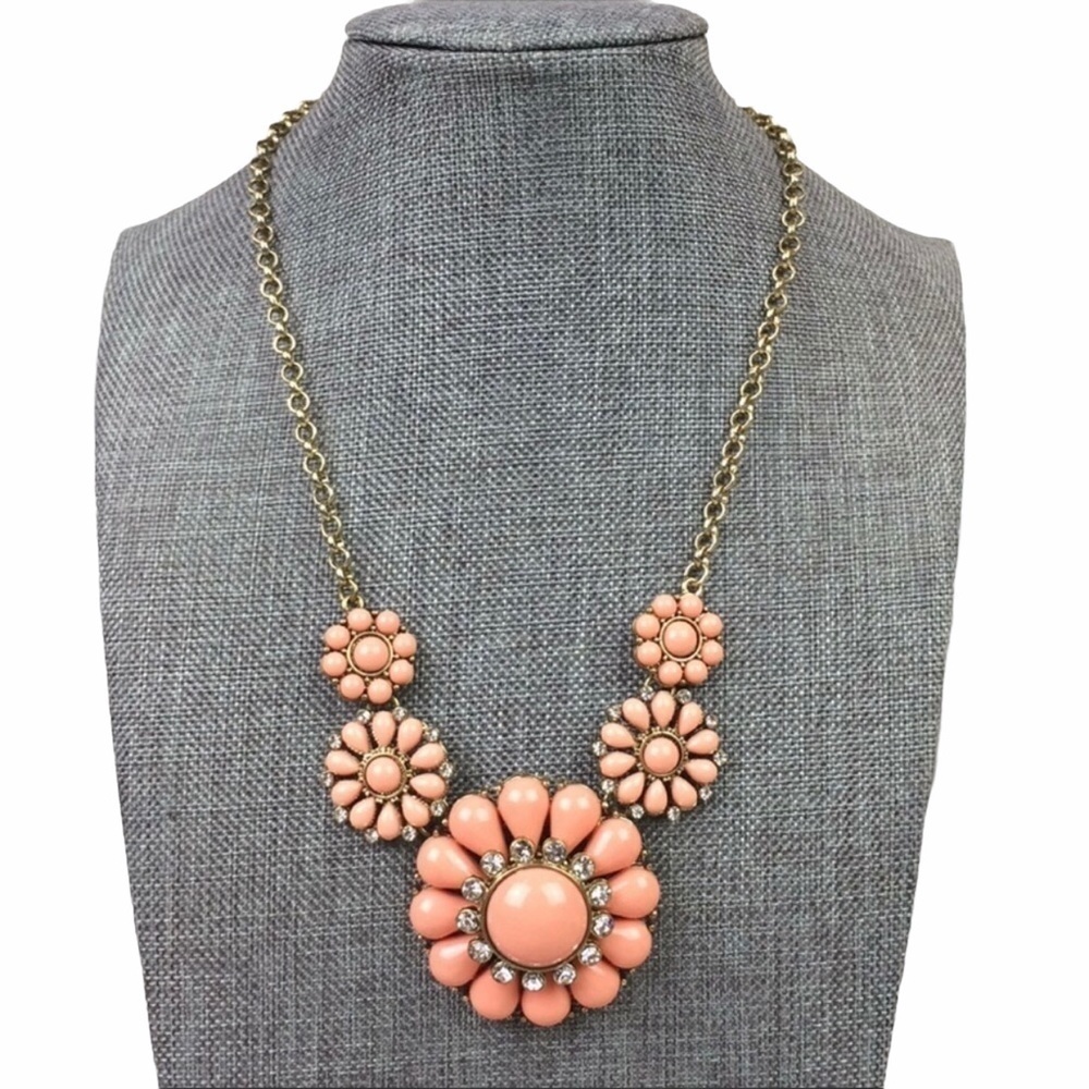 Statement Flower Rhinestone Graduated Necklace